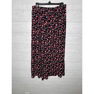Vintage 90s TR Bentley Floral Rayon Maxi Skirt - Whimsigoth Tie Waist